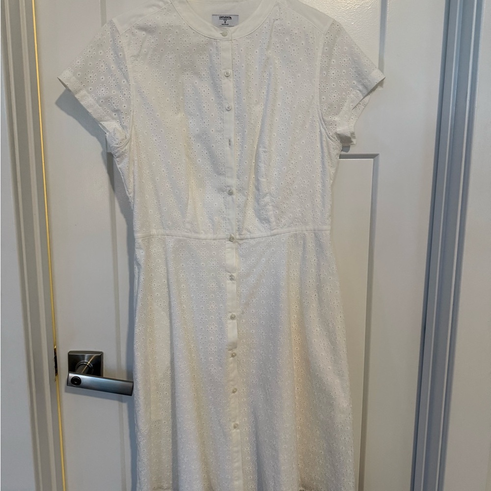 UNTUCKit Ivory Eyelet Midi Dress
